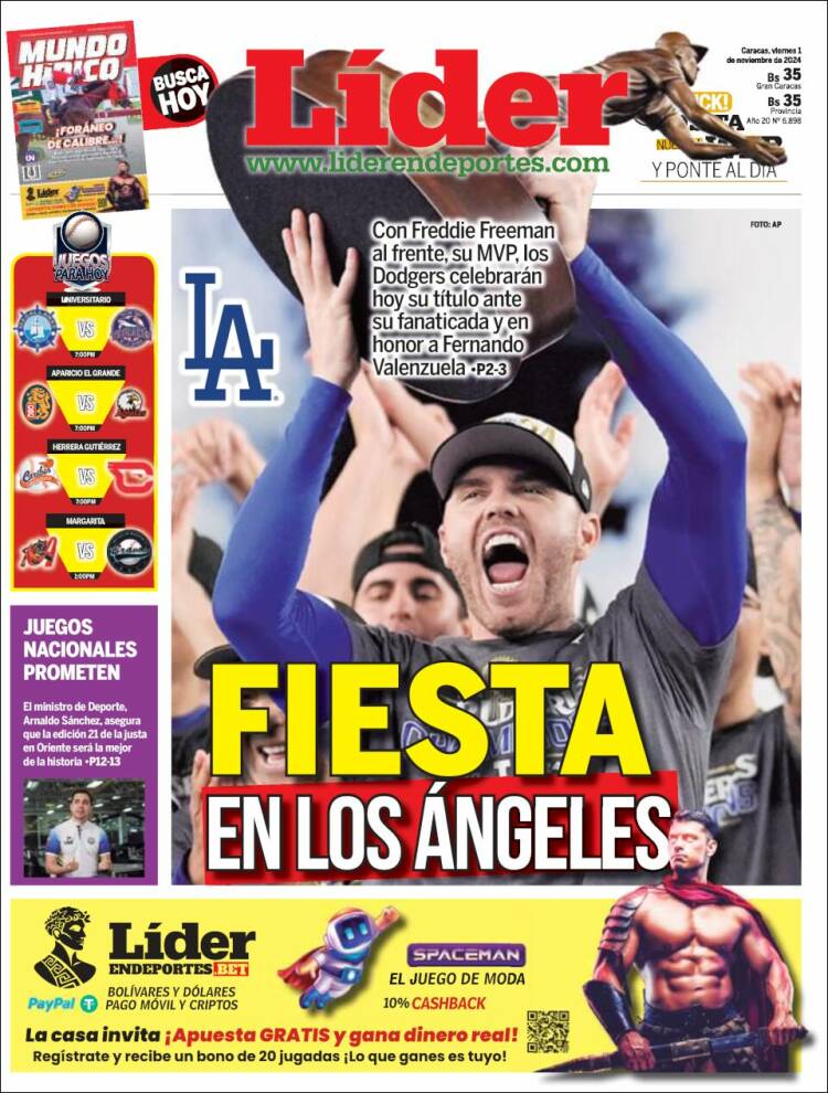 Portada de Lider en deportes (Venezuela)