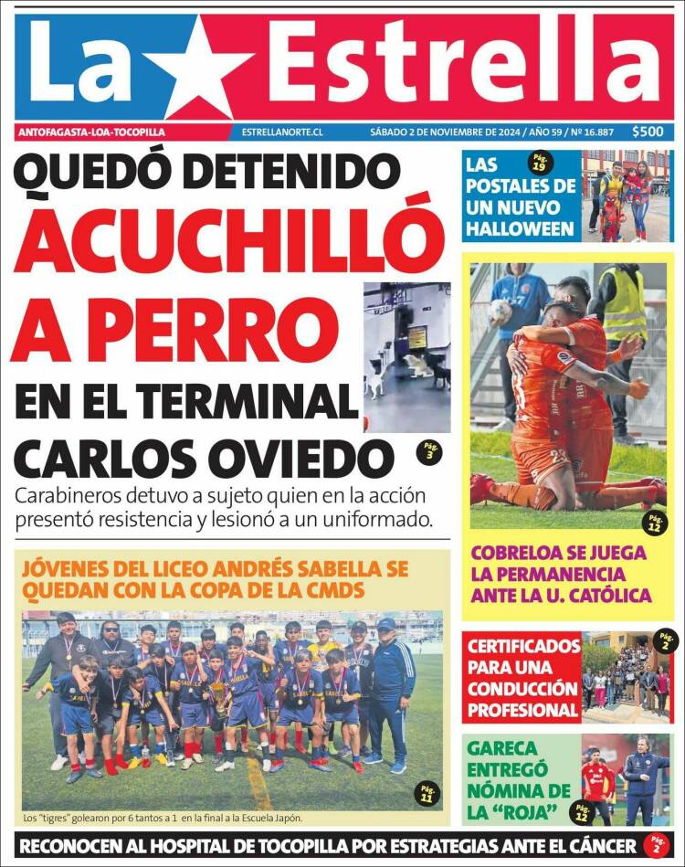 Portada de La Estrella de Tocopilla (Chile)