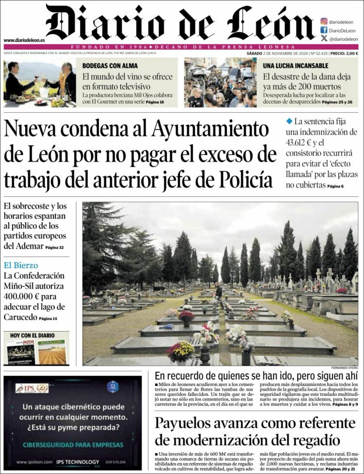 Portada de Diario de León (España)