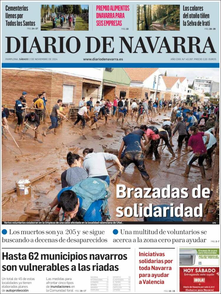 Portada de Diario de Navarra (España)