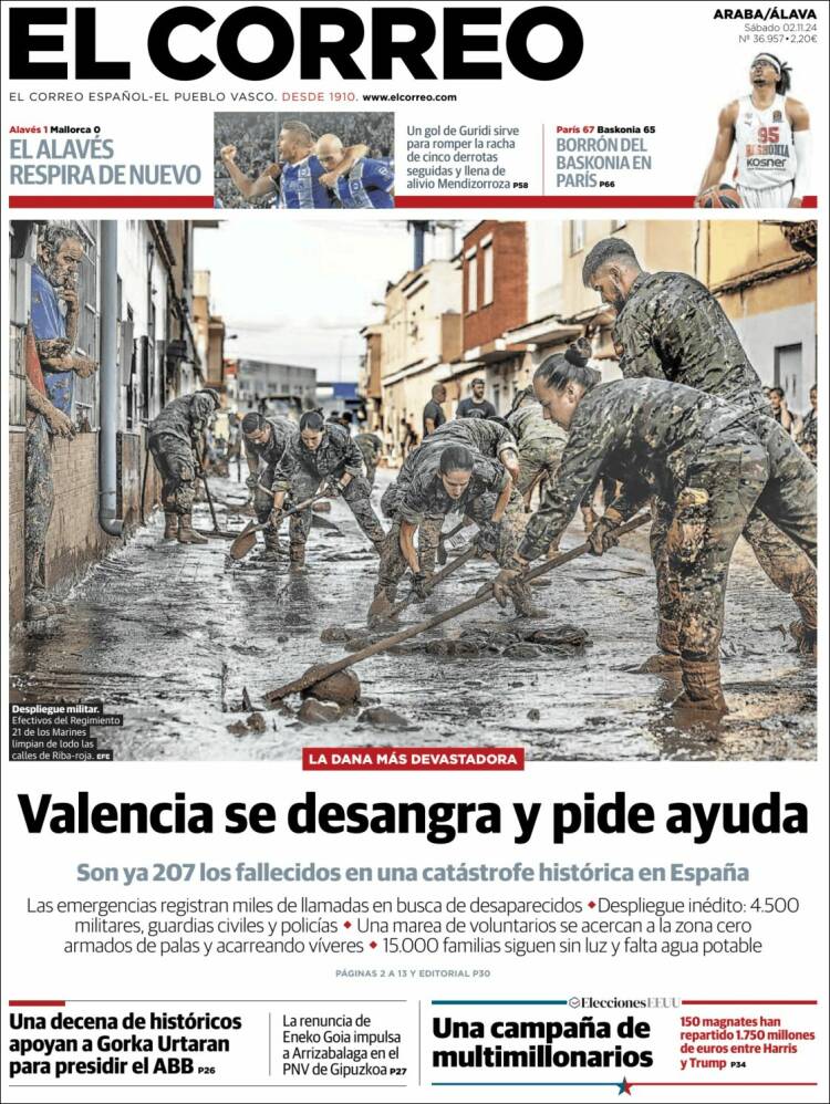 Portada de El Correo - Álava (España)