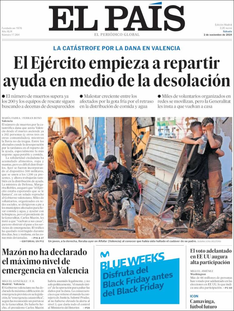 Portada de El País (España)