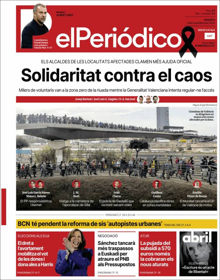 Portada de El Periódico de Catalunya (España)