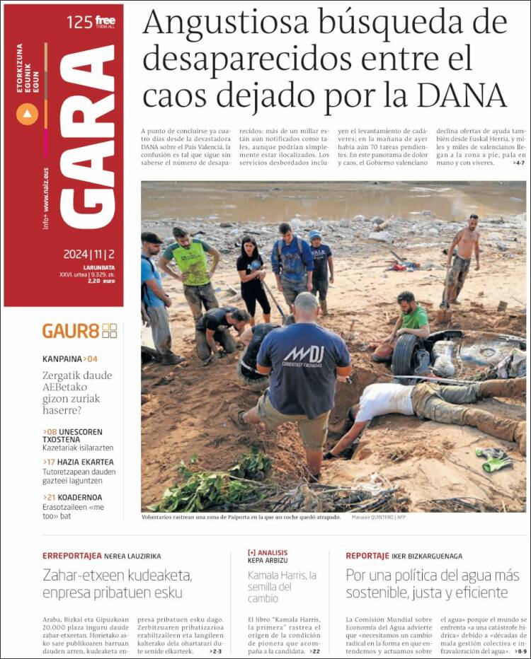 Portada de Gara (España)