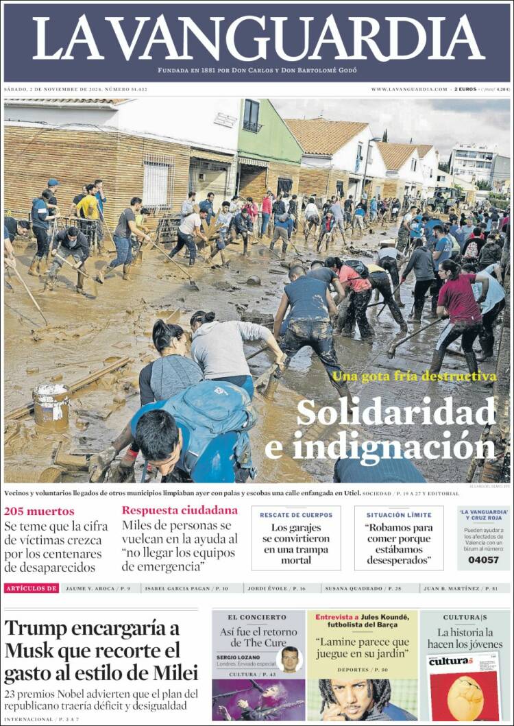 Portada de La Vanguardia (España)