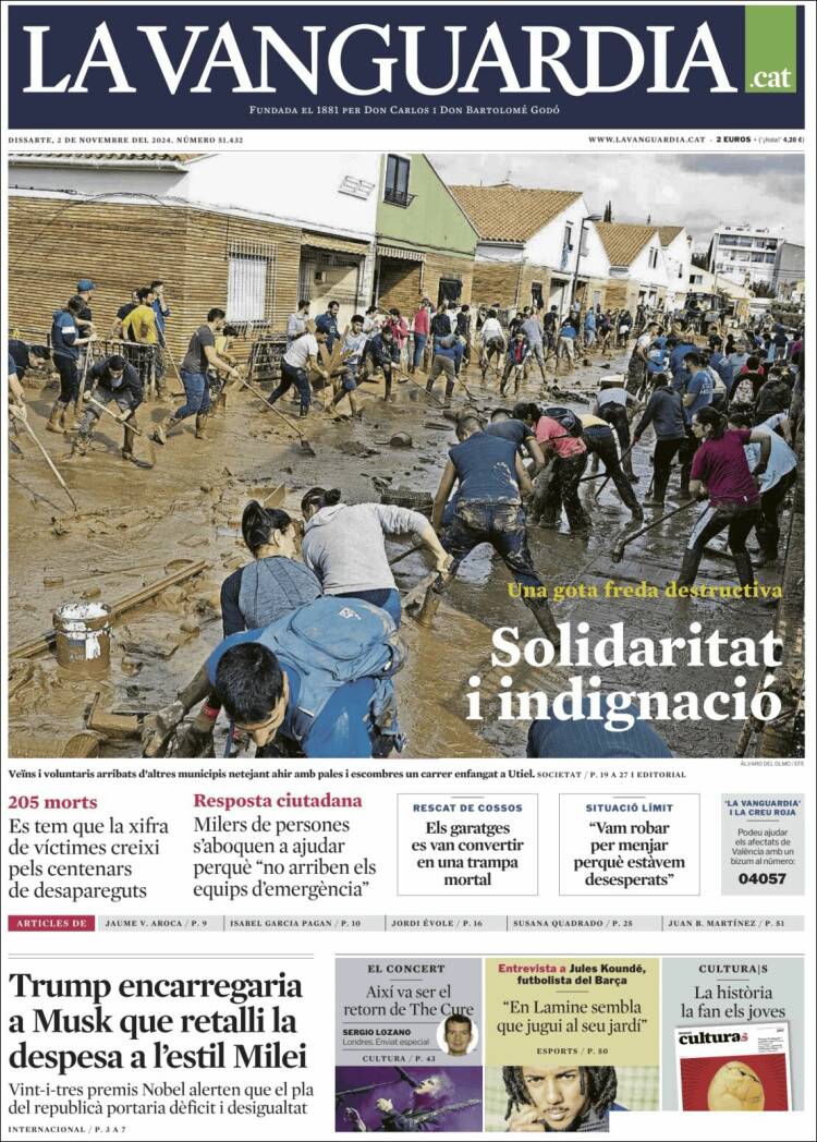 Portada de La Vanguardia (España)