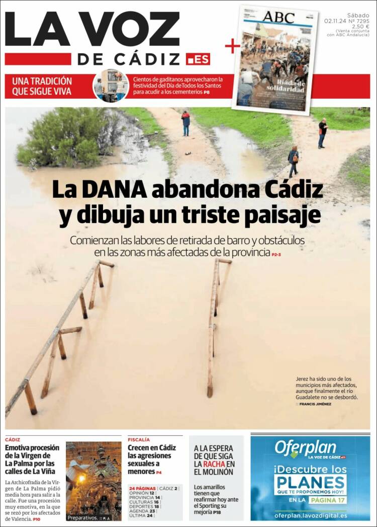 Portada de La Voz de Cádiz (España)