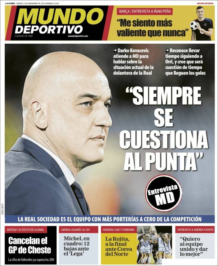 Portada de Mundo Deportivo Gipuzkoa (España)