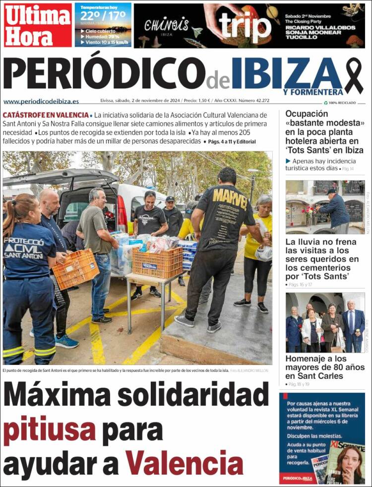 Portada de Periódico de Ibiza (España)