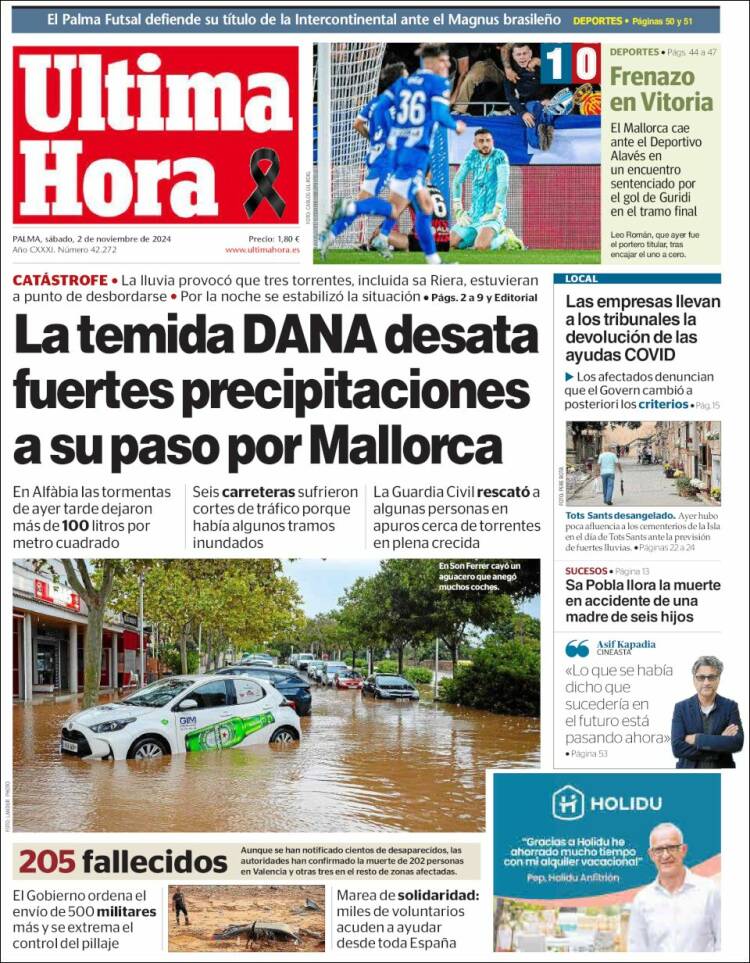 Portada de Última Hora (España)