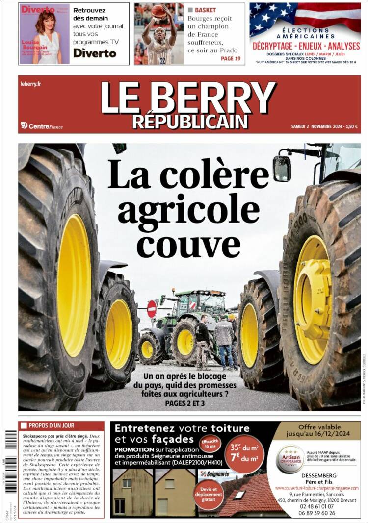 Portada de Berry Republicain (Francia)