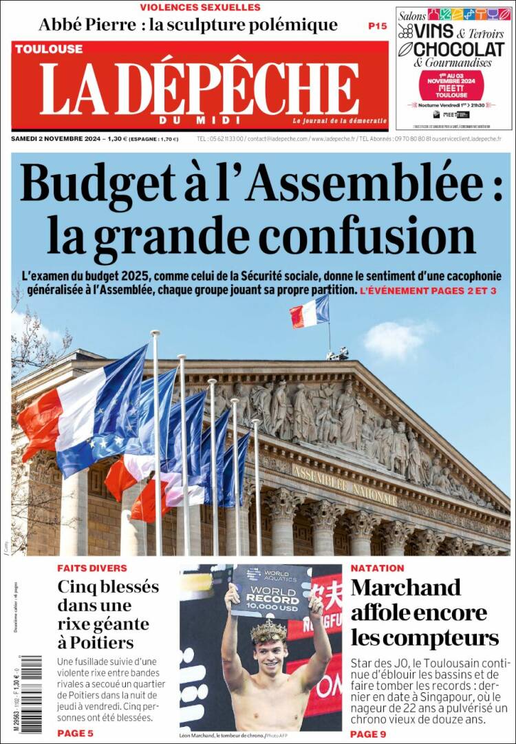 Portada de La Dépêche du Midi (Francia)