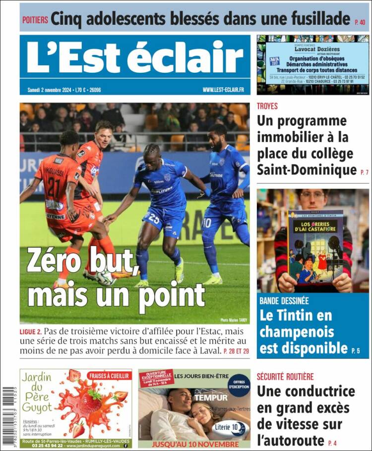 Portada de L'Est Eclair (Francia)