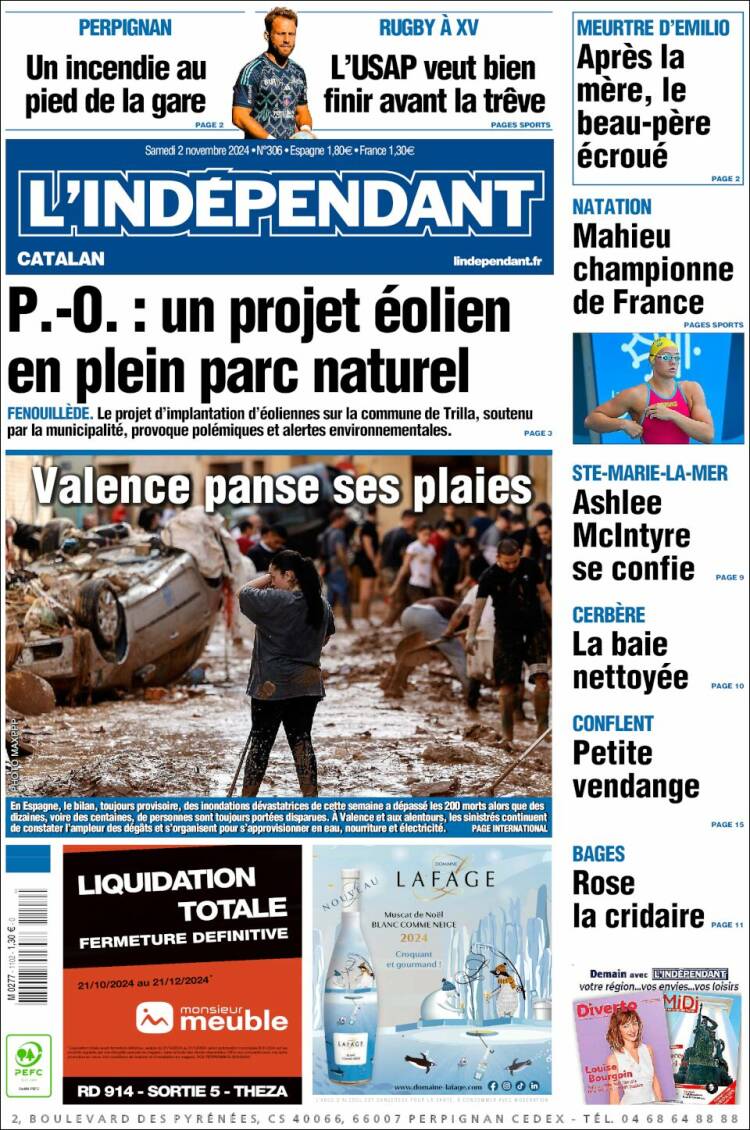 Portada de Le Indépendant (Francia)