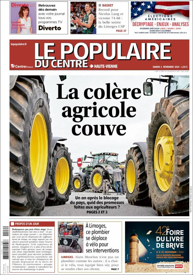 Portada de Le Populaire du Centre (Francia)