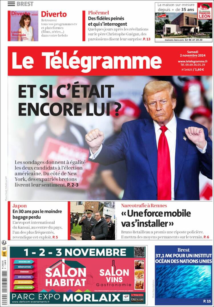 Portada de Télégramme (Francia)