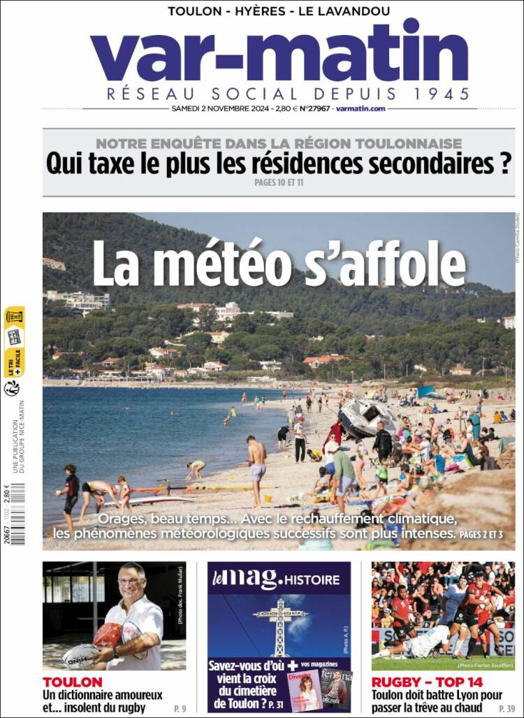 Portada de Var-Matin (Francia)