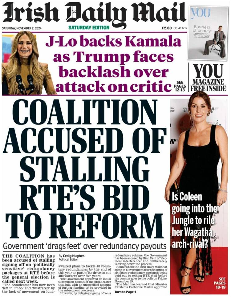Portada de Irish Daily Mail (Irlanda)