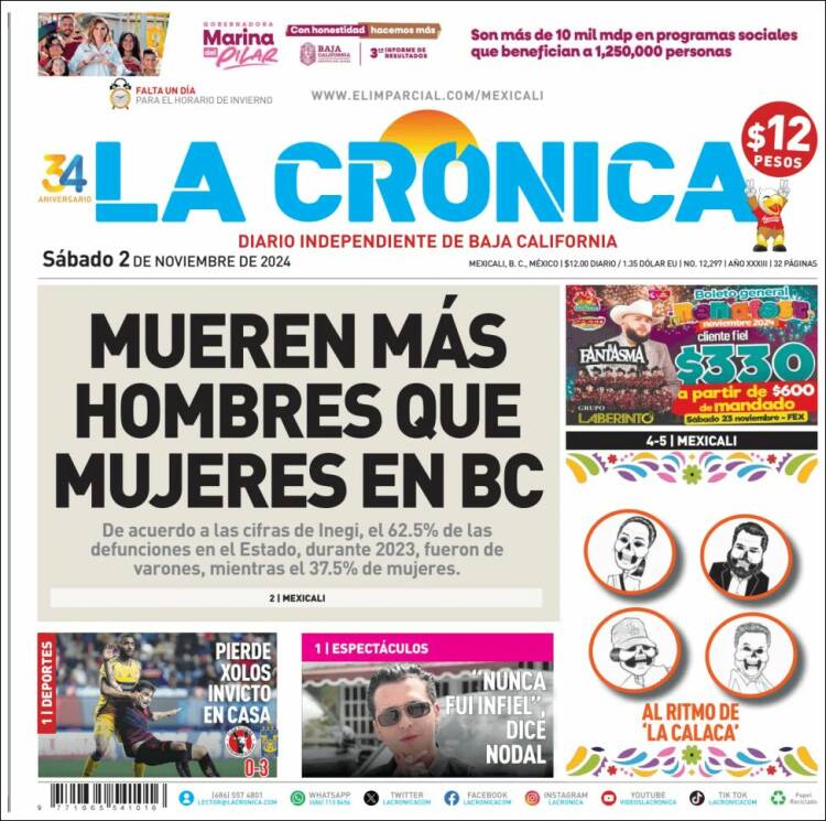 Portada de La Crónica de Baja California (México)