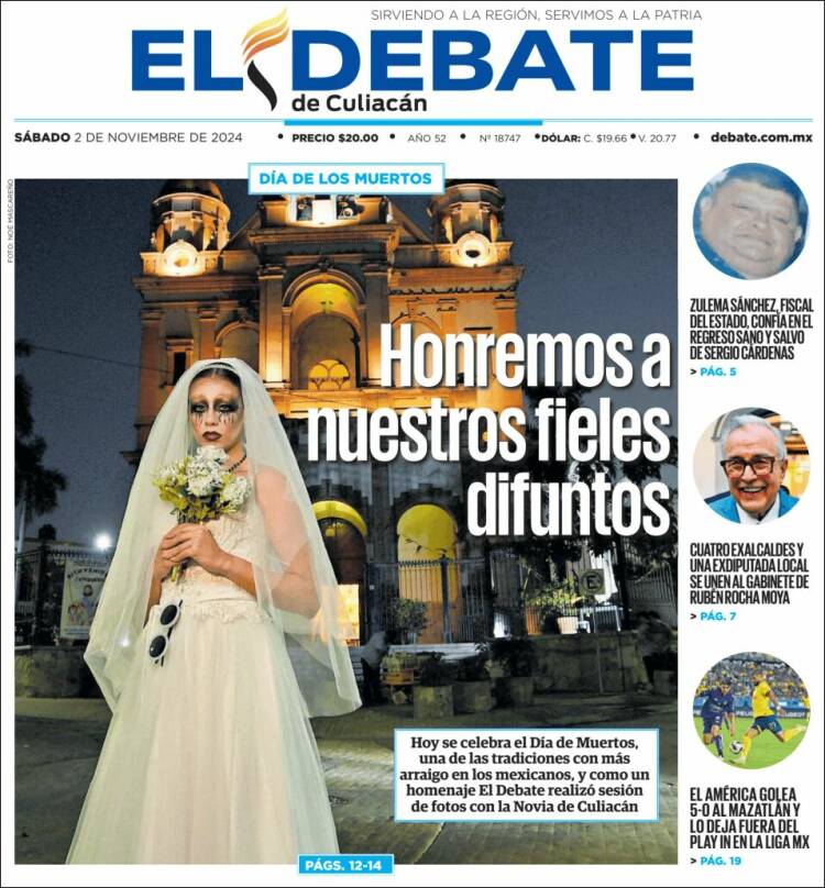 Portada de El Debate de Culiacán (México)