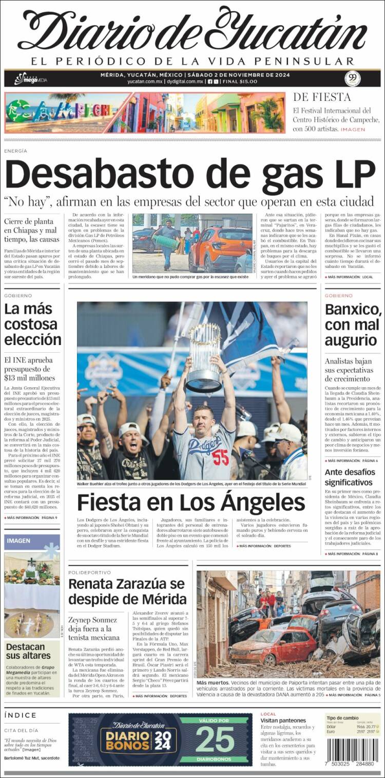 Portada de Diario de Yucatán (México)