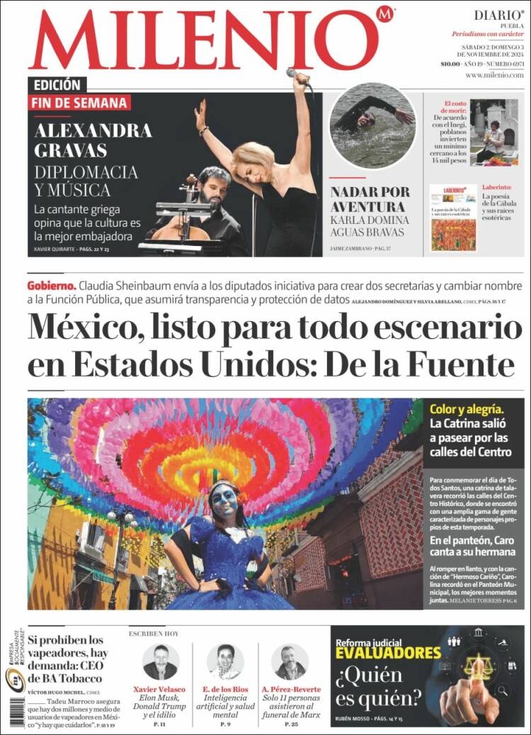 Portada de Milenio de Puebla (México)