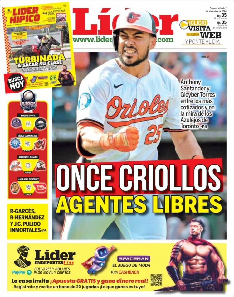 Portada de Lider en deportes (Venezuela)