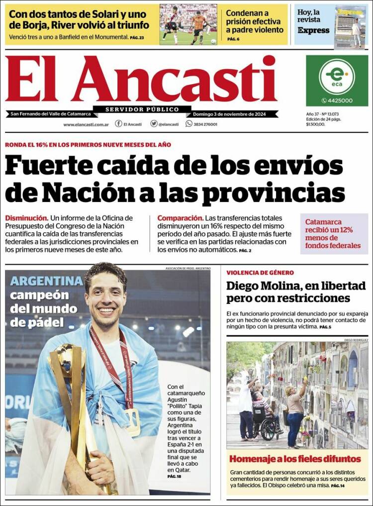 Portada de El Ancasti (Argentina)