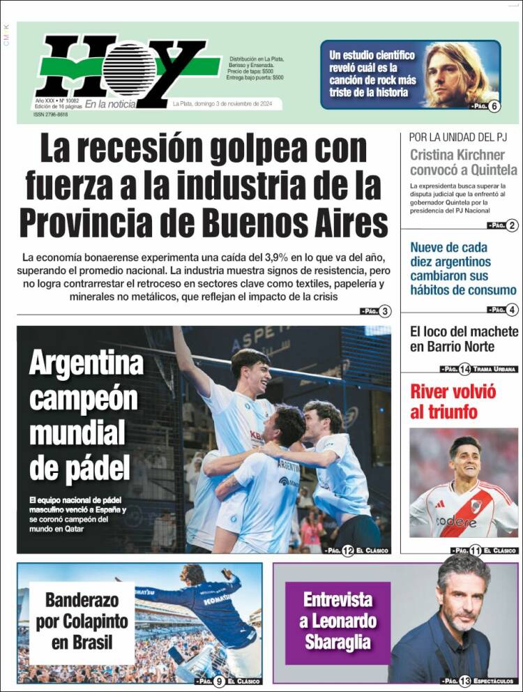 Portada de Diario Hoy (Argentina)