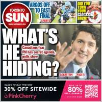 Portada de The Toronto Sun (Canadá)