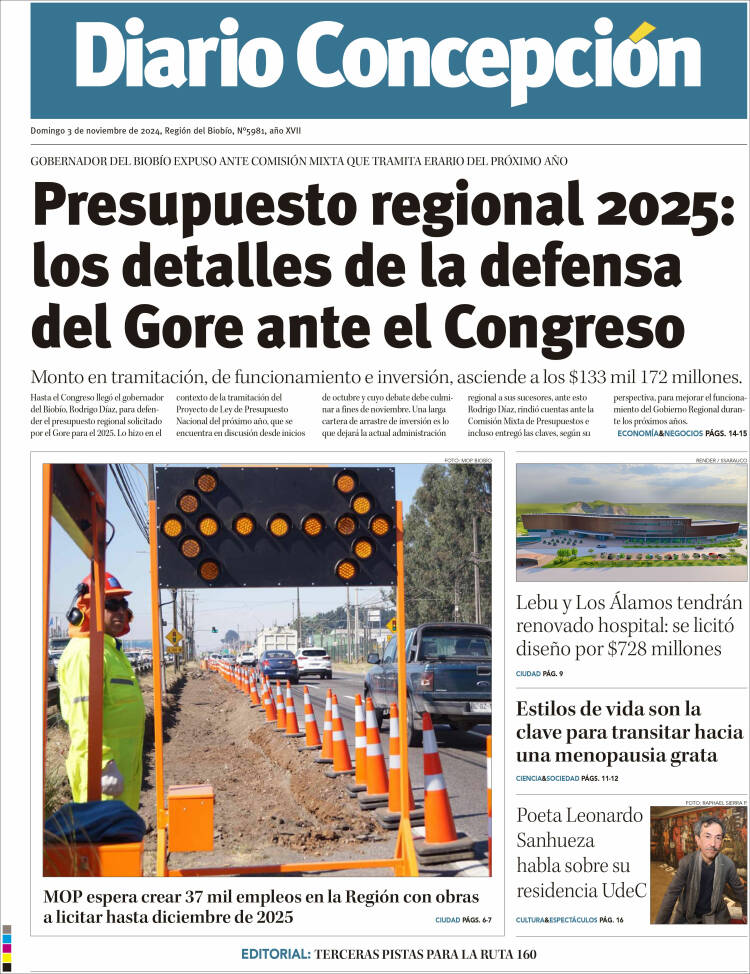 Portada de Diario de Concepción (Chile)