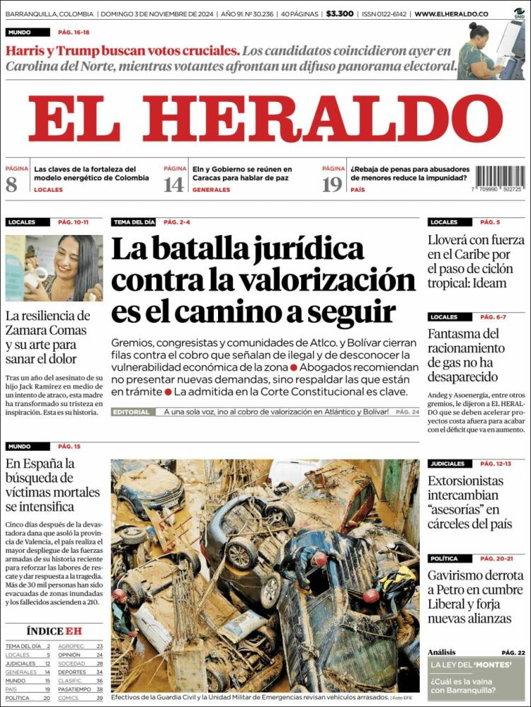 Portada de El Heraldo (Colombia)