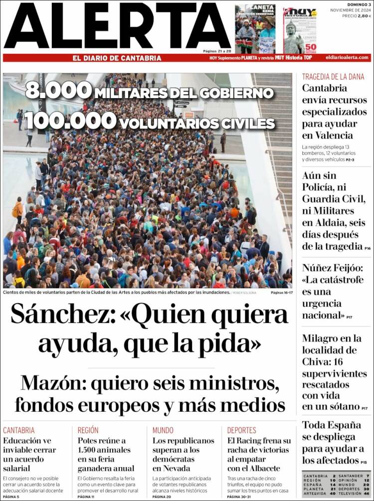 Portada de Alerta - El Diario de Cantabria (España)