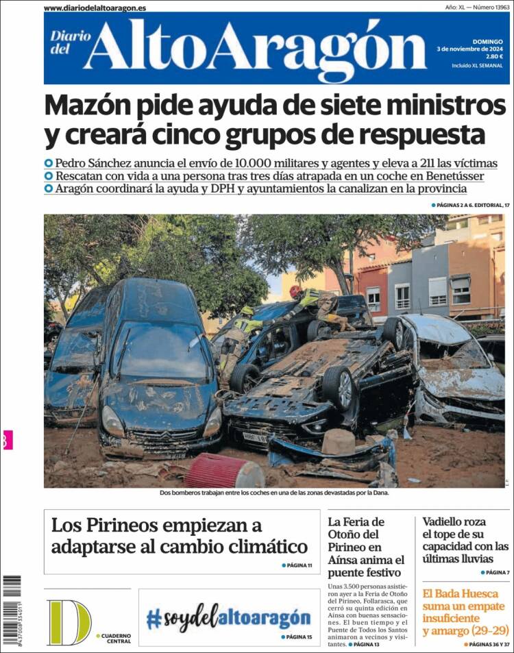 Portada de Diario del AltoAragón (España)