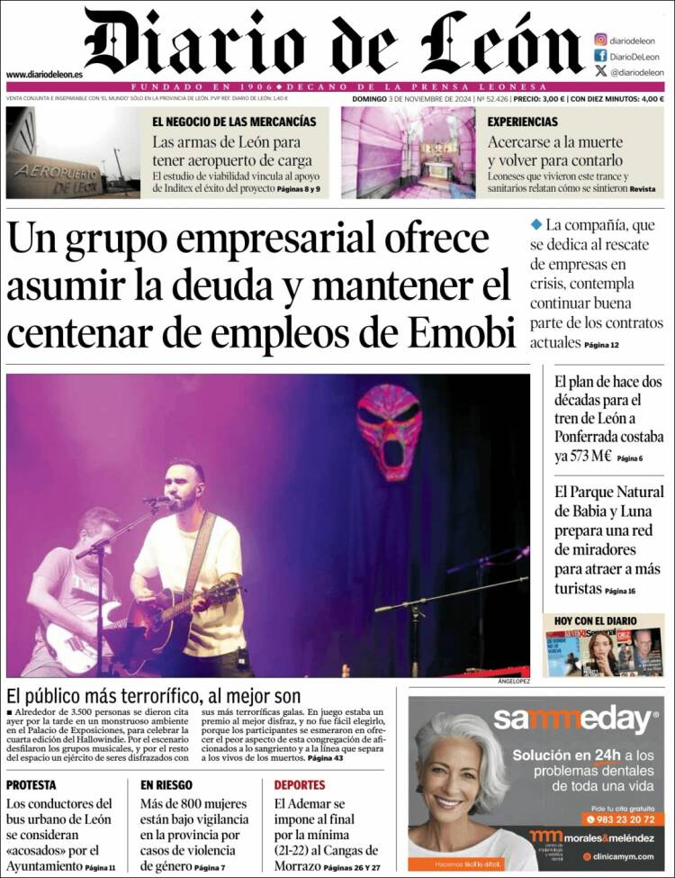 Portada de Diario de León (España)