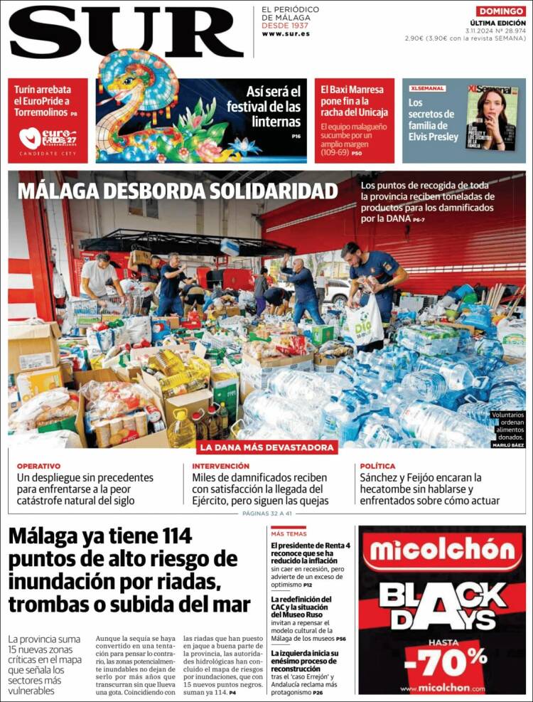 Portada de Diario el Sur (España)