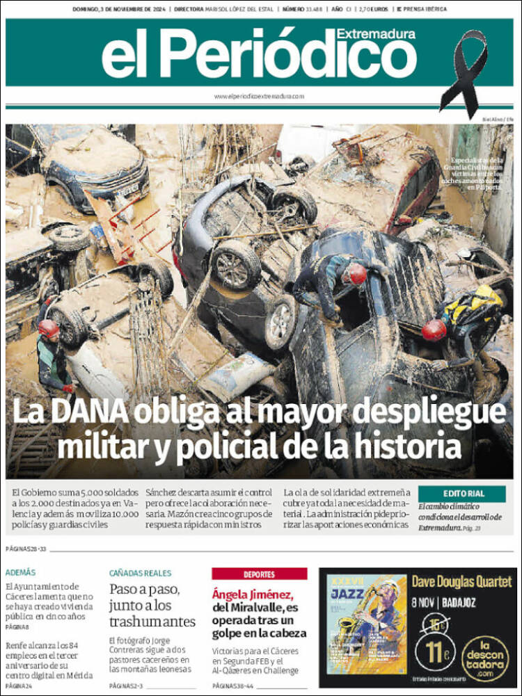 Portada de El Periódico de Extremadura (España)