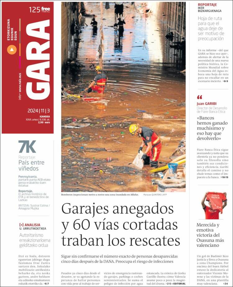 Portada de Gara (España)