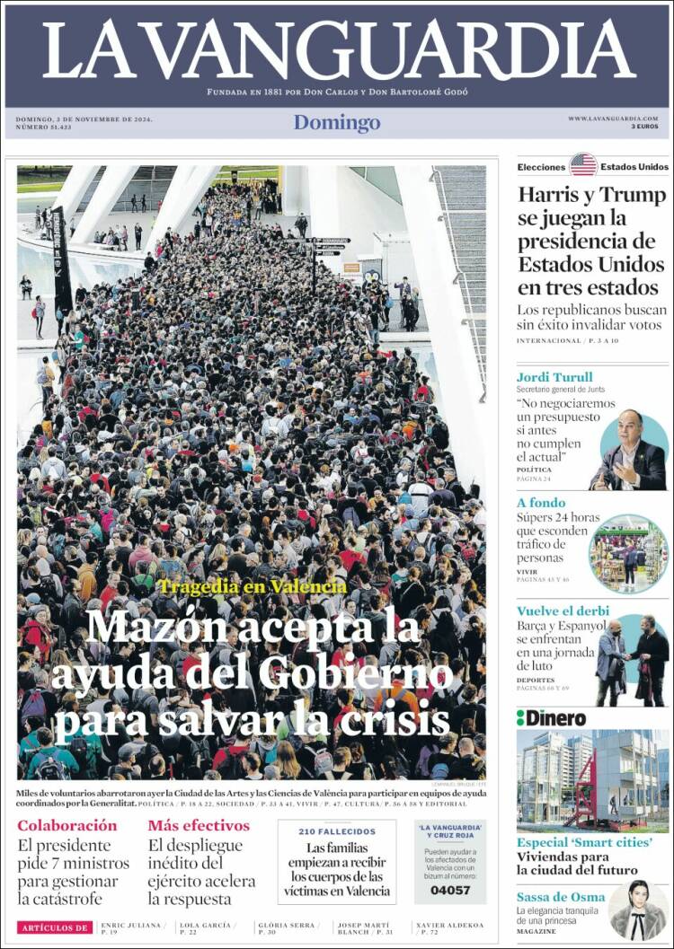 Portada de La Vanguardia (España)