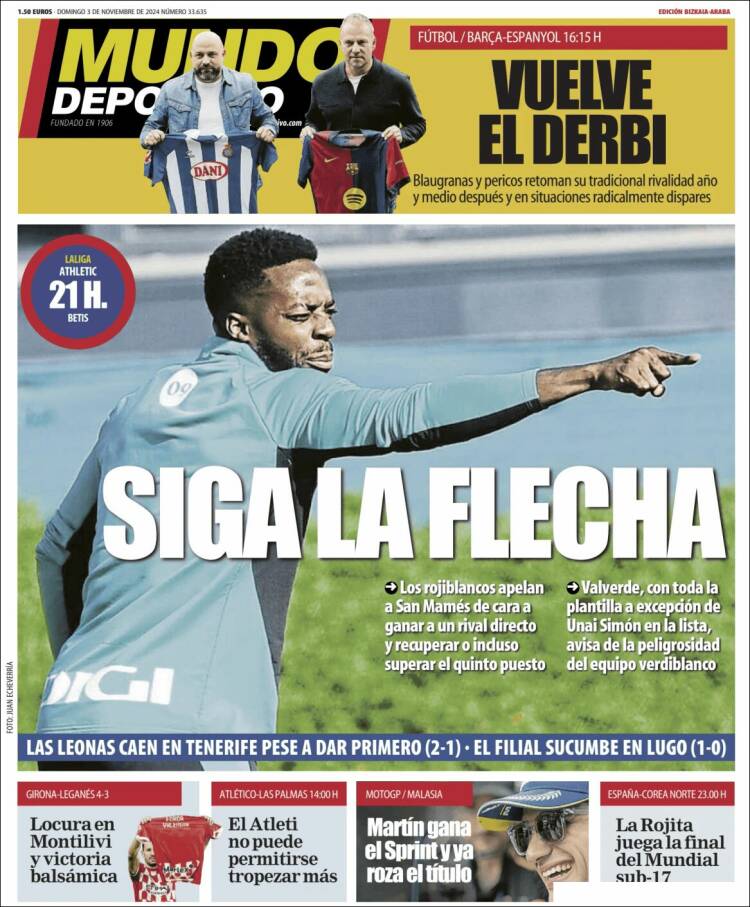 Portada de Mundo Deportivo Bizkaia (España)
