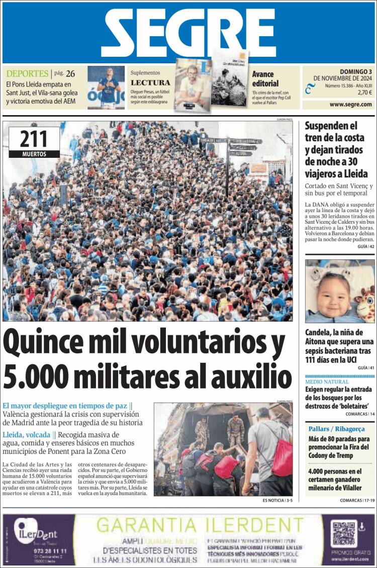 Portada de Segre  (España)