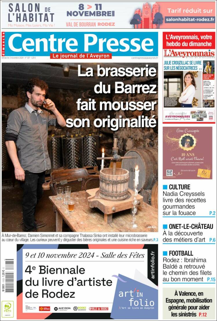 Portada de Centre Presse (Francia)