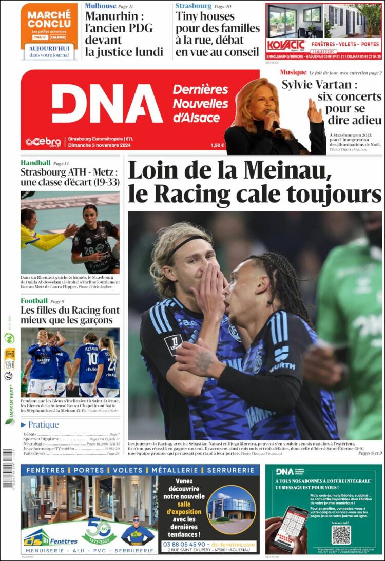 Portada de Les Dernières Nouvelles d'Alsace (Francia)