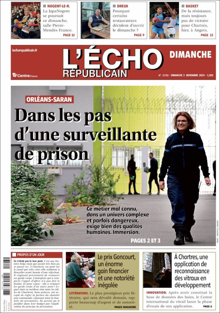 Portada de L'Echo Républicain (Francia)