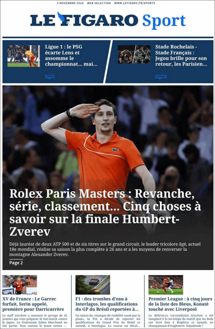 Portada de Le Figaro Sport (Francia)