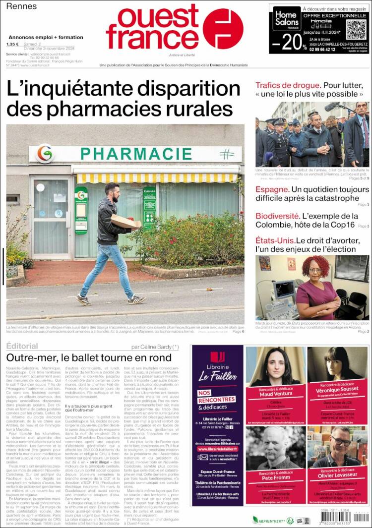 Portada de Ouest France (Francia)