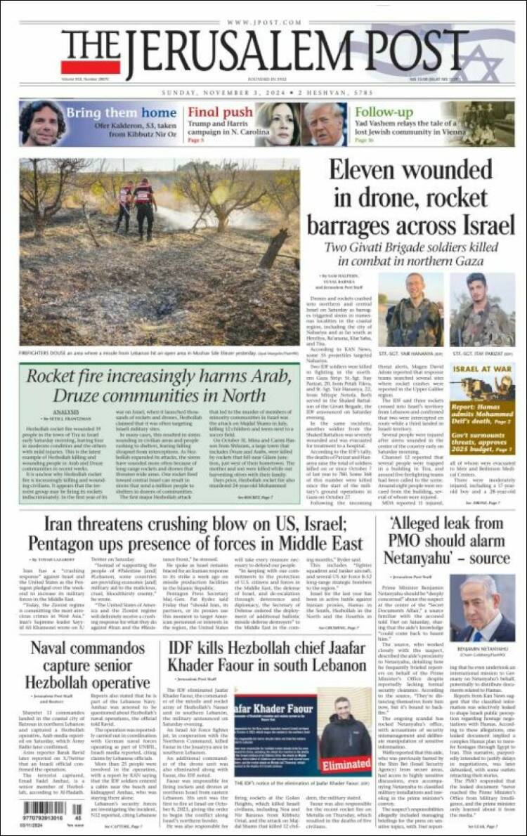 Portada de The Jerusalem Post (Israel)