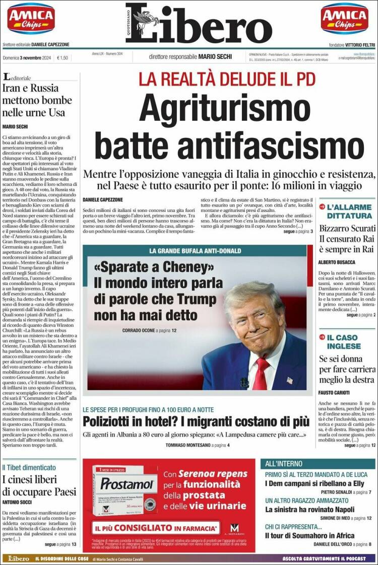 Portada de Libero (Italia)
