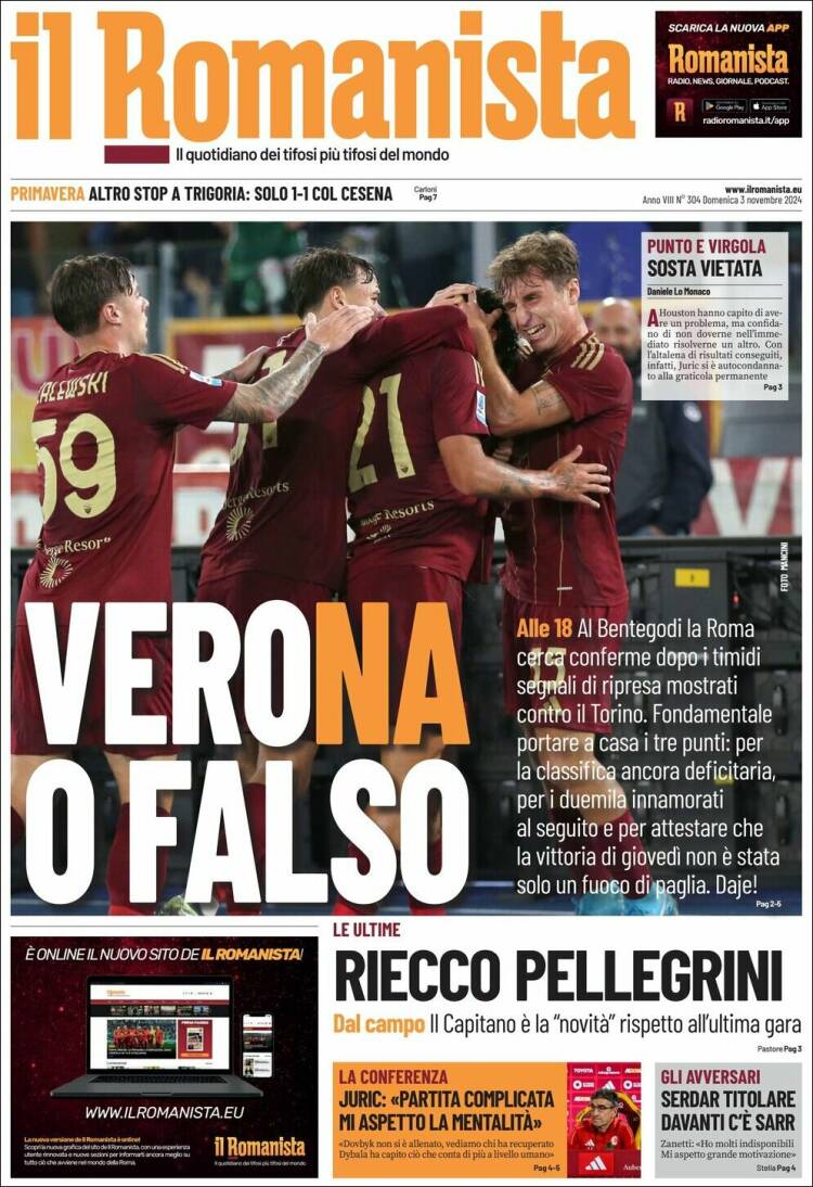 Portada de Romanista (Italia)