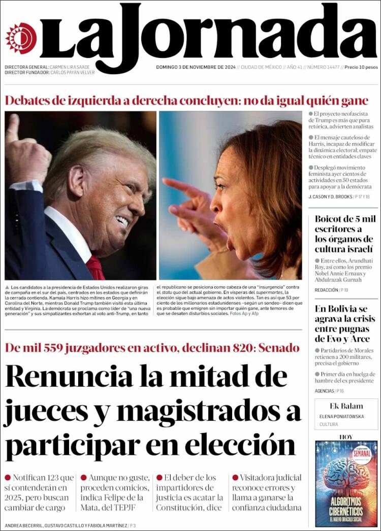 Portada de La Jornada (M&eacute;xico)